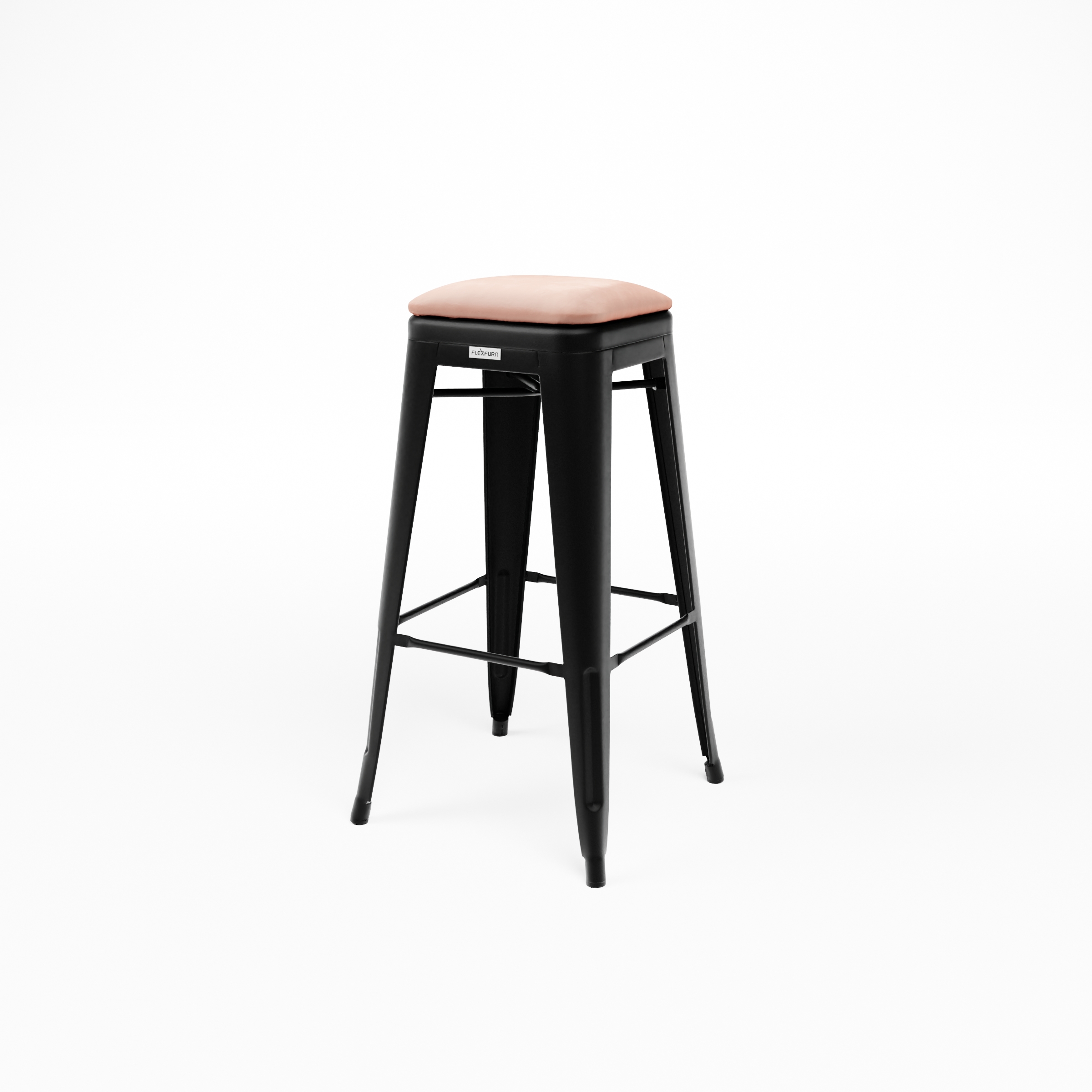 Steel velour bar stool with seat cushion